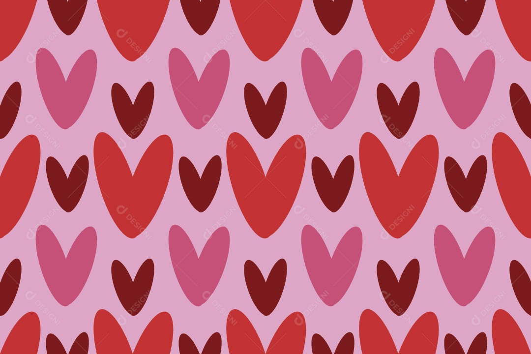 Padrão de Corações Ilustração Vetor EPS