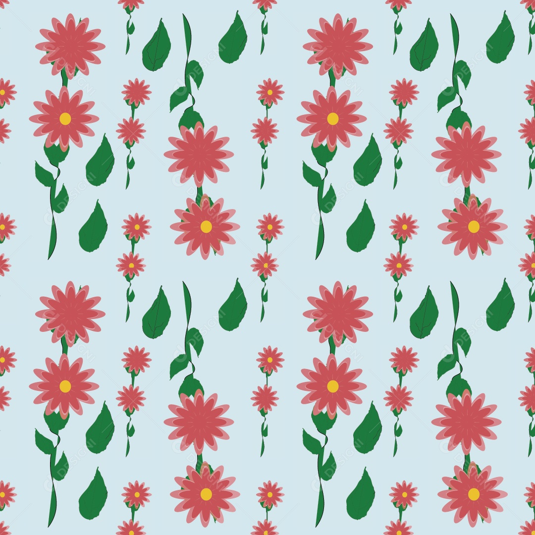 Padrão de Flores Ilustração Vetor EPS