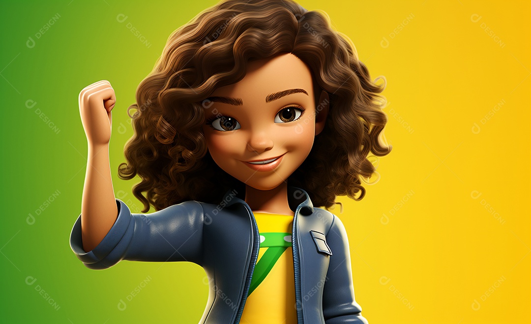 Desenho animado de homem no fundo amarelo e verde