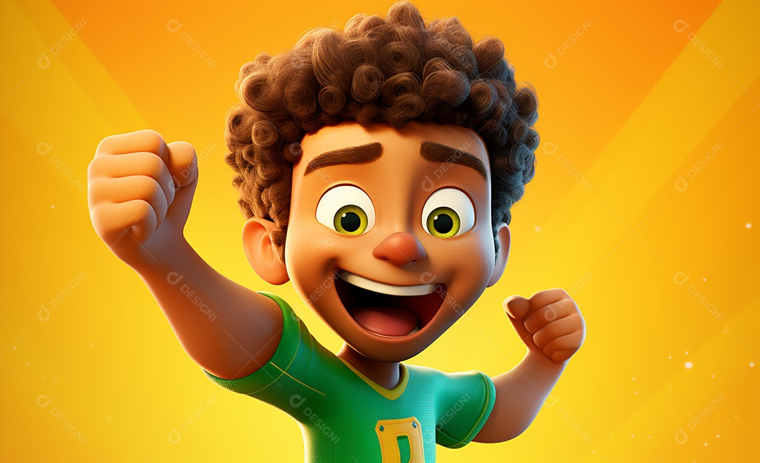 Desenho animado de homem no fundo amarelo