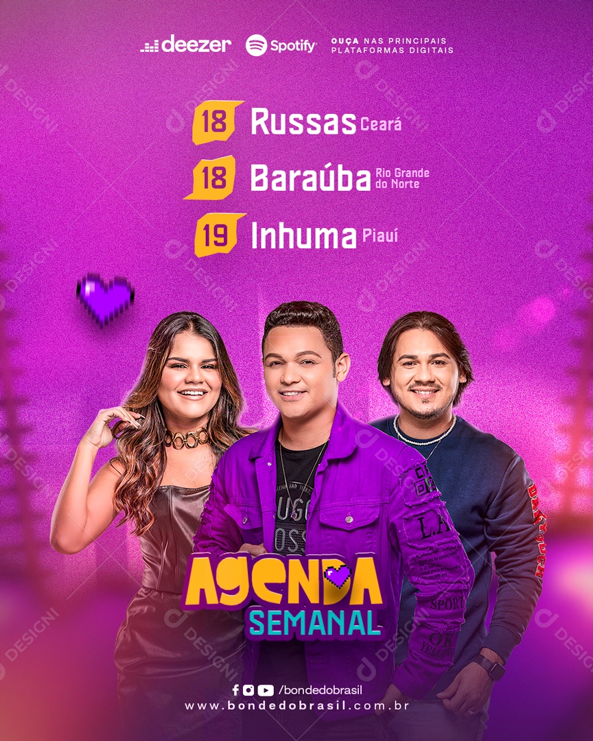 Flyer Agenda Semanal Social Media PSD Editável