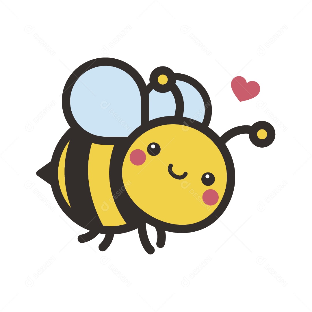 Abelha Voando Ilustração Vetor EPS