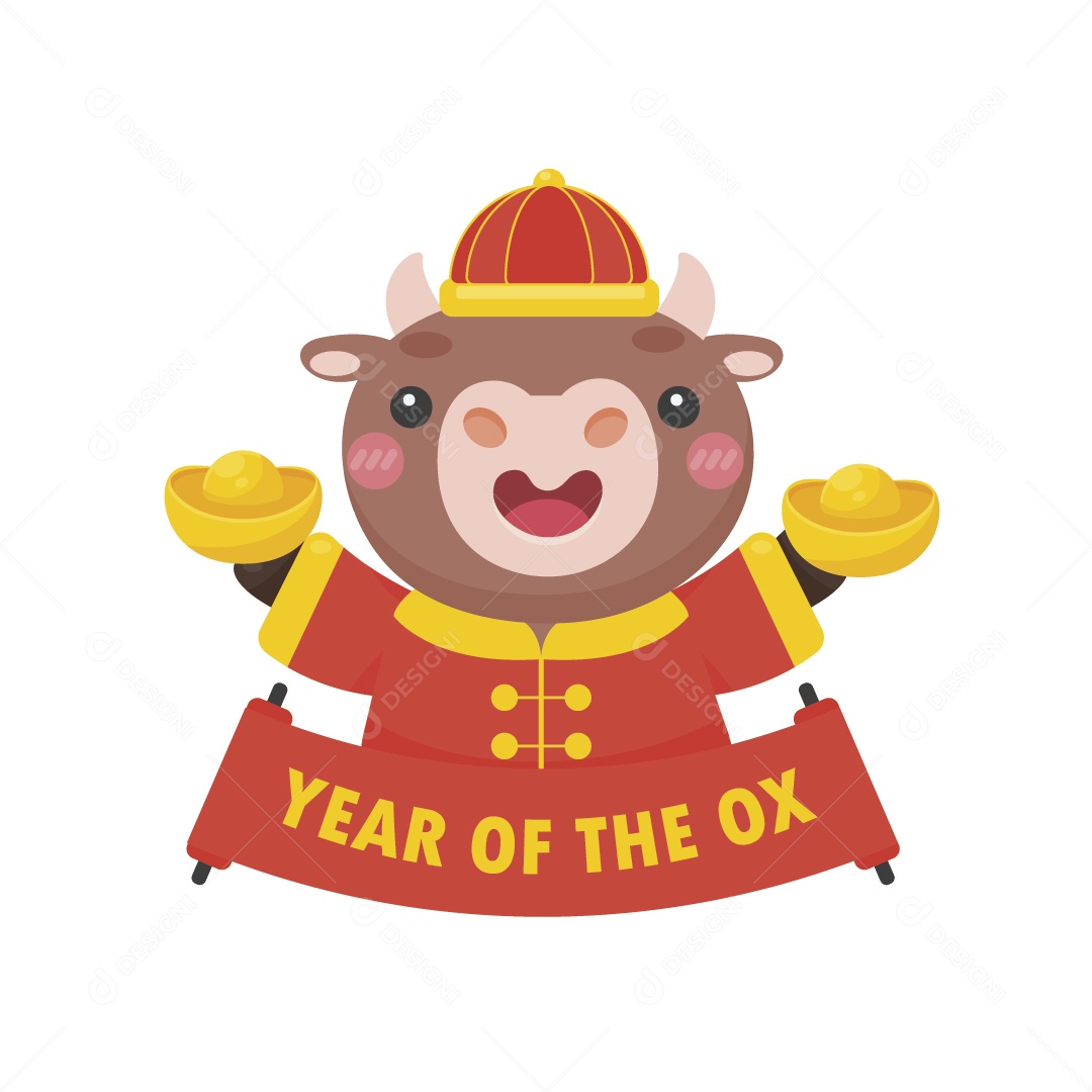 Touro Feliz Ilustração Vetor EPS