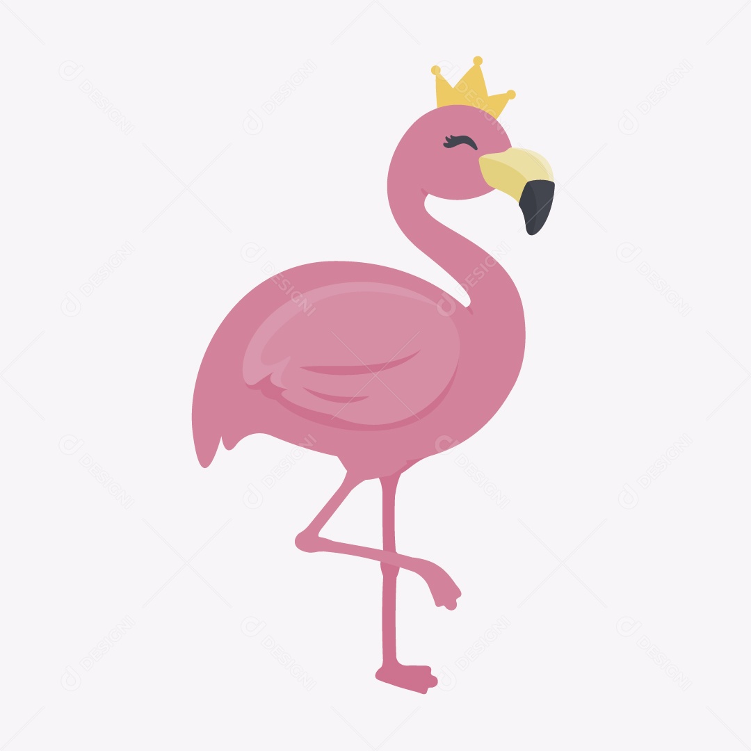 Flamingo Rosa Ilustração Vetor EPS