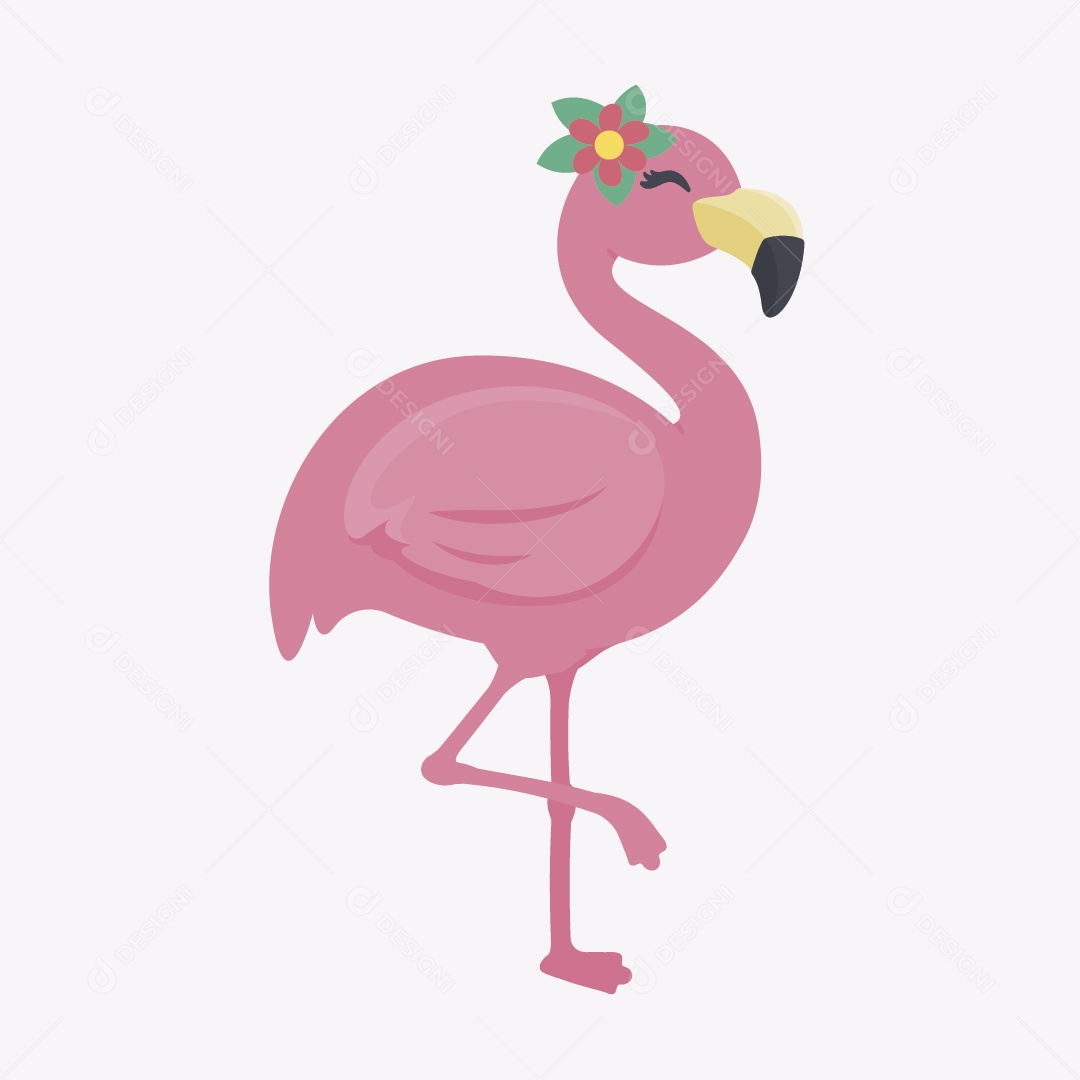 Flamingo Rosa Ilustração Vetor EPS