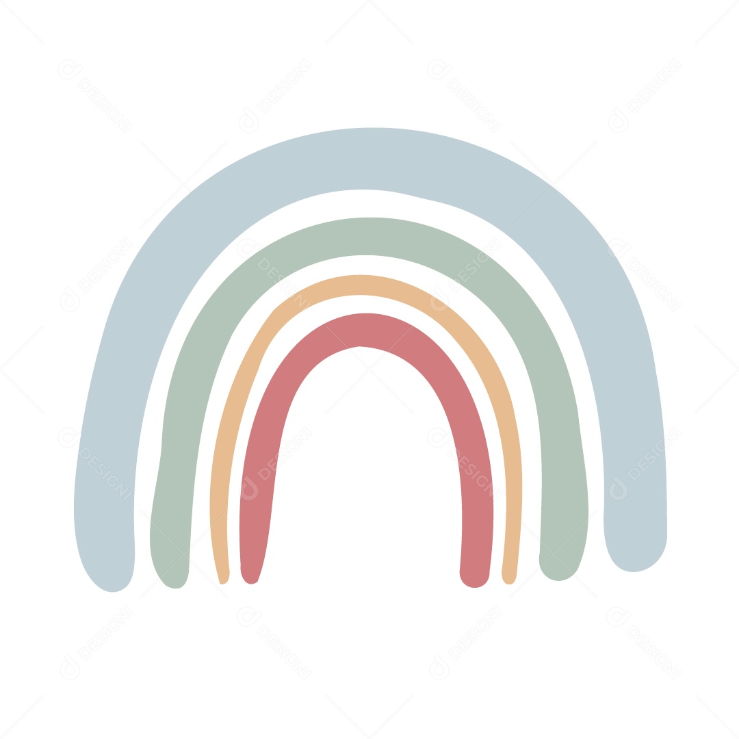 Arco Íris Coloridos Com Simples No Estilo Boho Vetor EPS