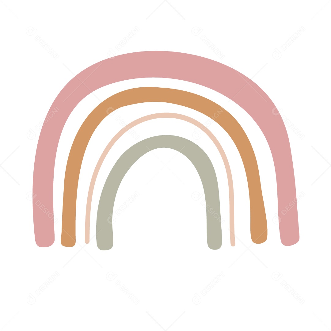 Arco Íris Coloridos Com Simples No Estilo Boho Vetor EPS