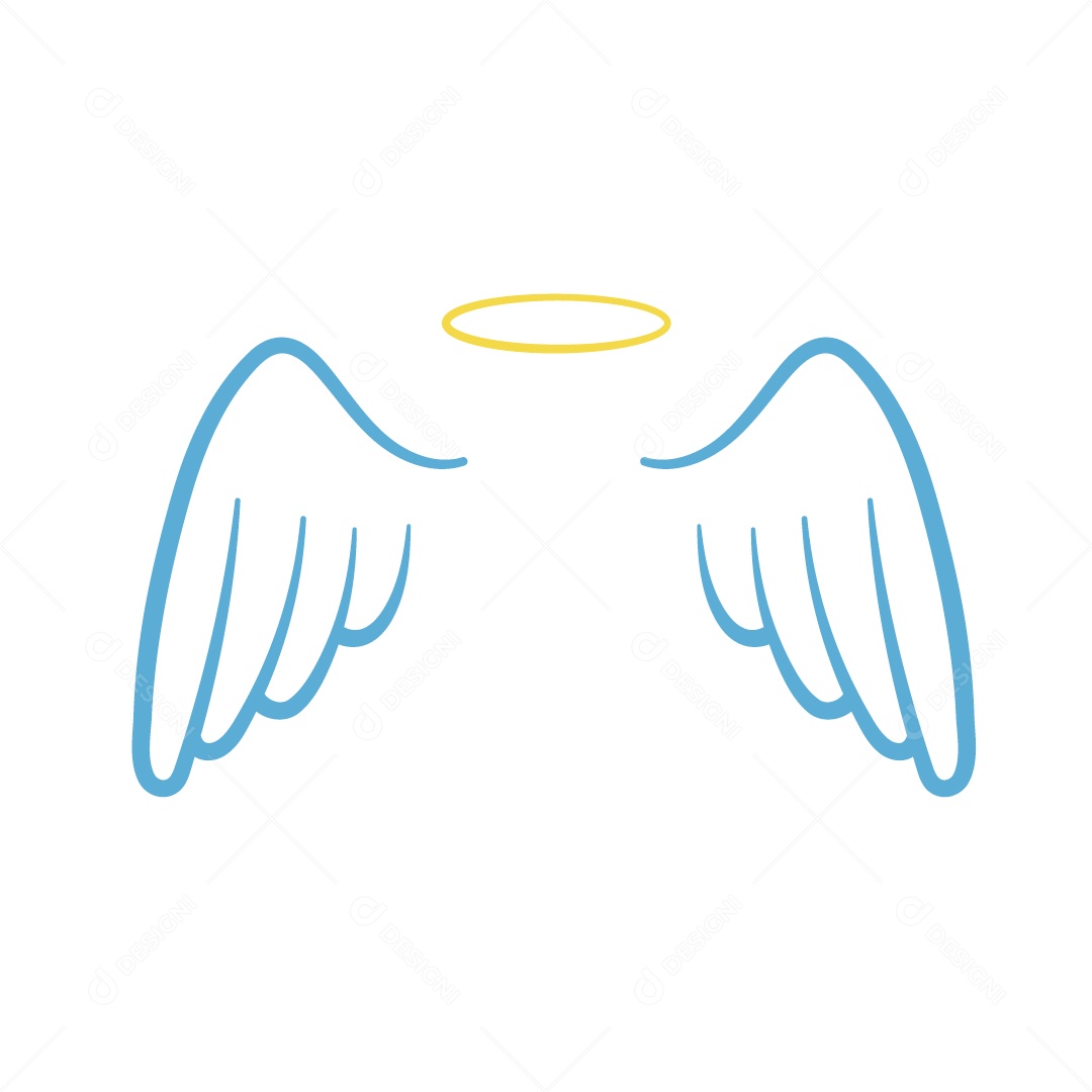 Asa de Anjo Azul Ilustração Vetor EPS