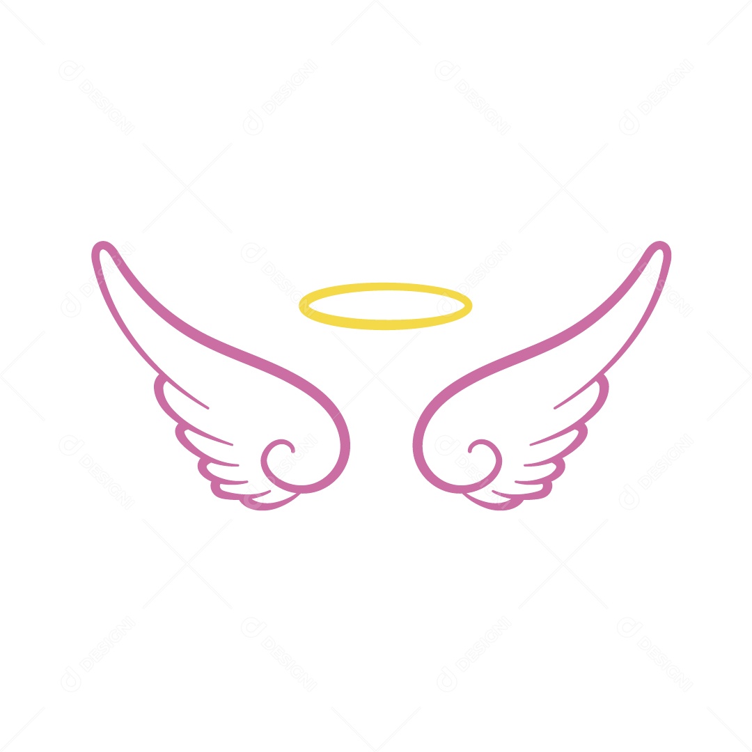 Asa de Anjo Rosa Ilustração Vetor EPS