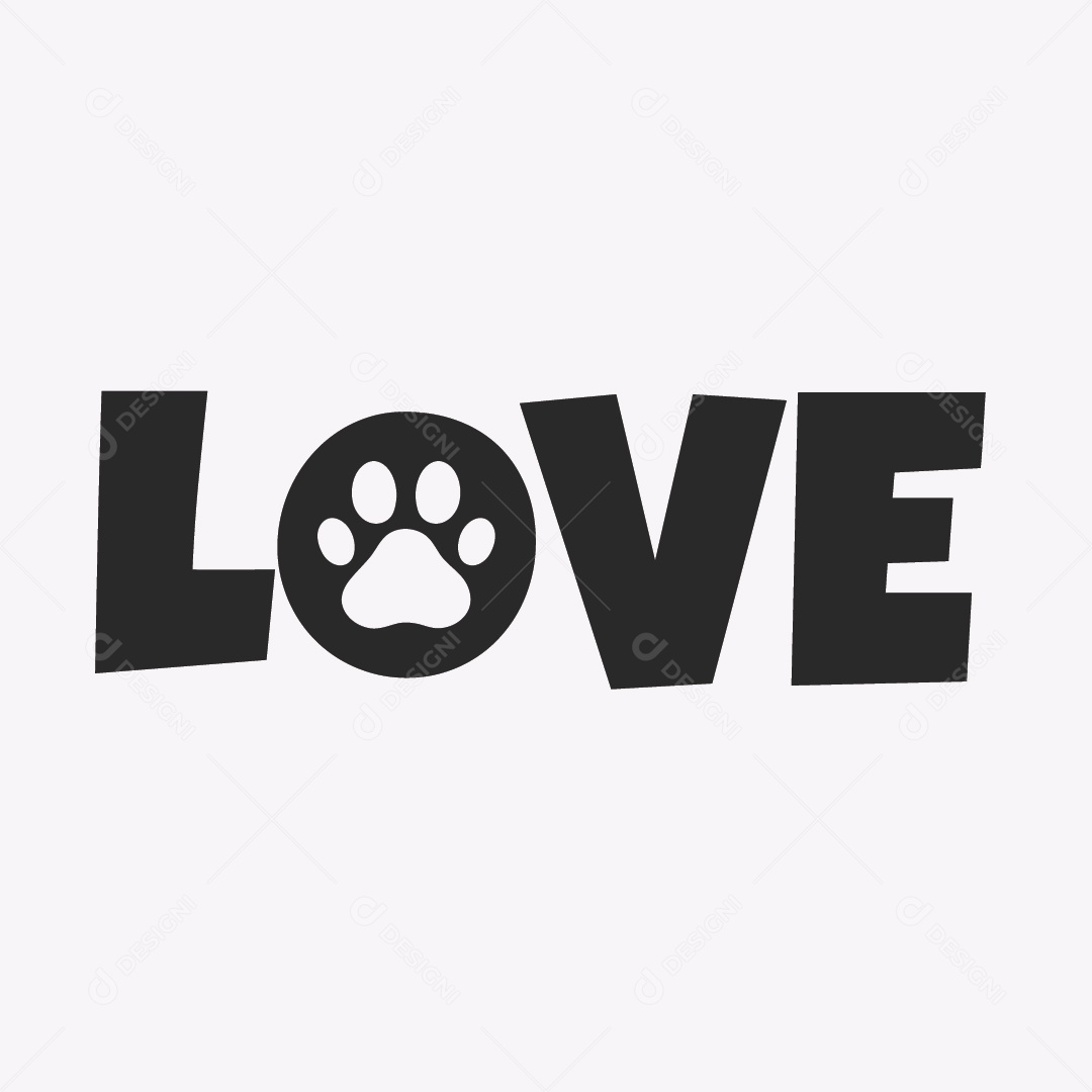 Ilustração de Desenho Amo Cachorro Vetor EPS