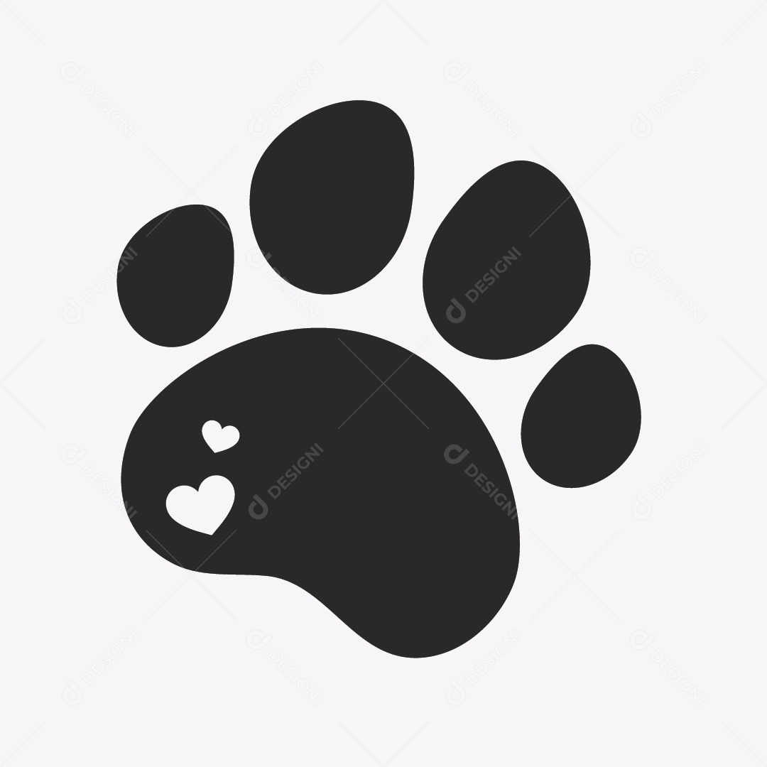 Ilustração de Desenho de Pegada de Pata de Cachorro Vetor EPS