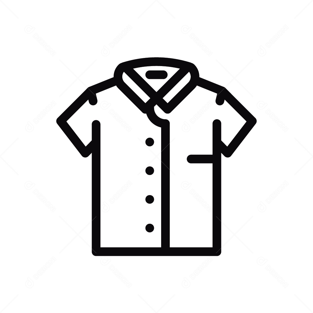 Camisa Masculina de Botão Ilustração Vetor EPS