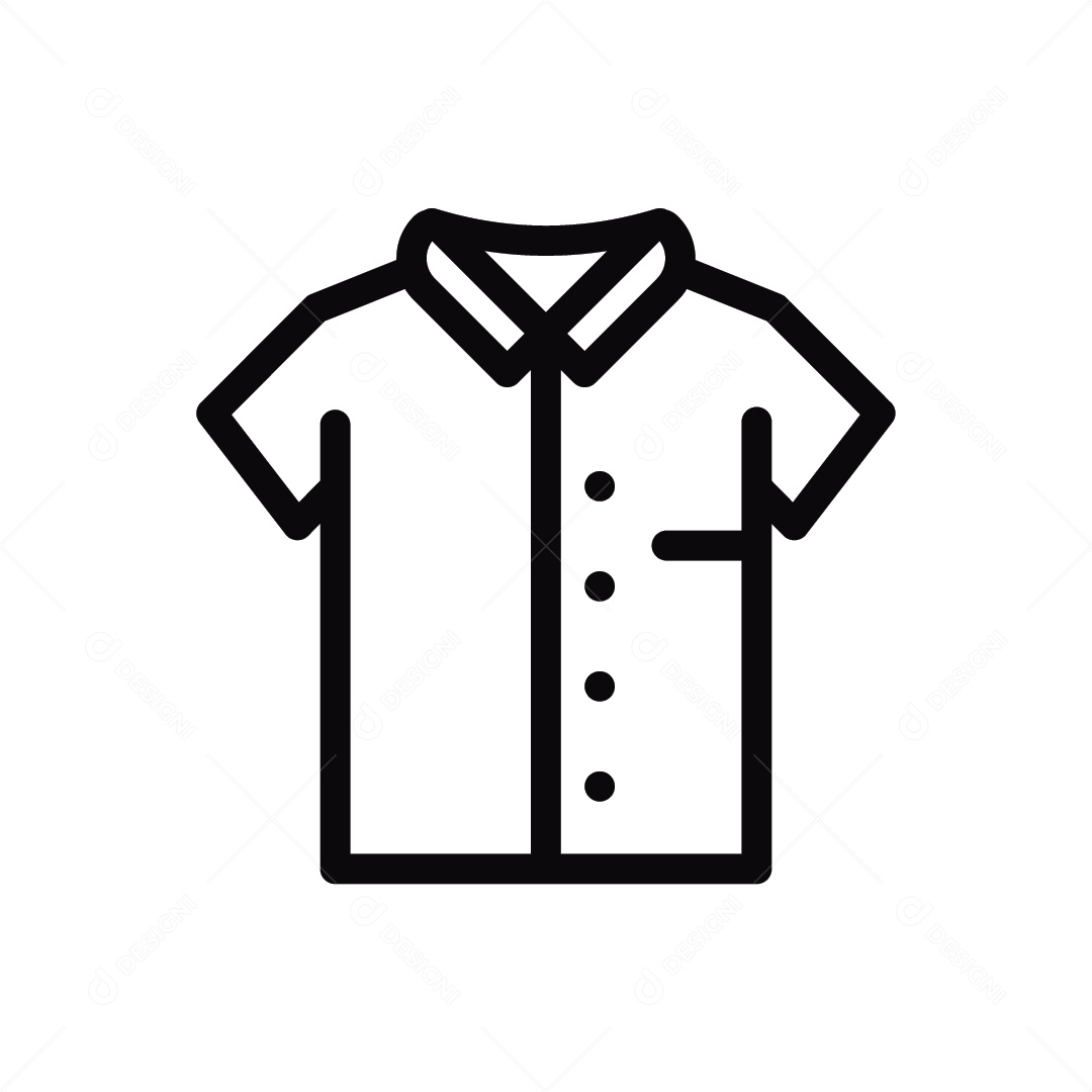 Camisa Masculina de Botão Ilustração Vetor EPS