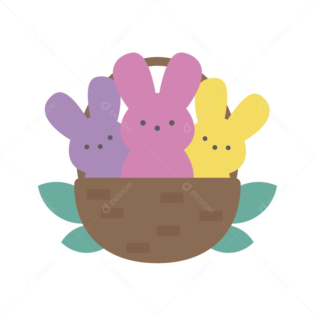 Elementos de Páscoa Ilustração Colorida Vetor EPS