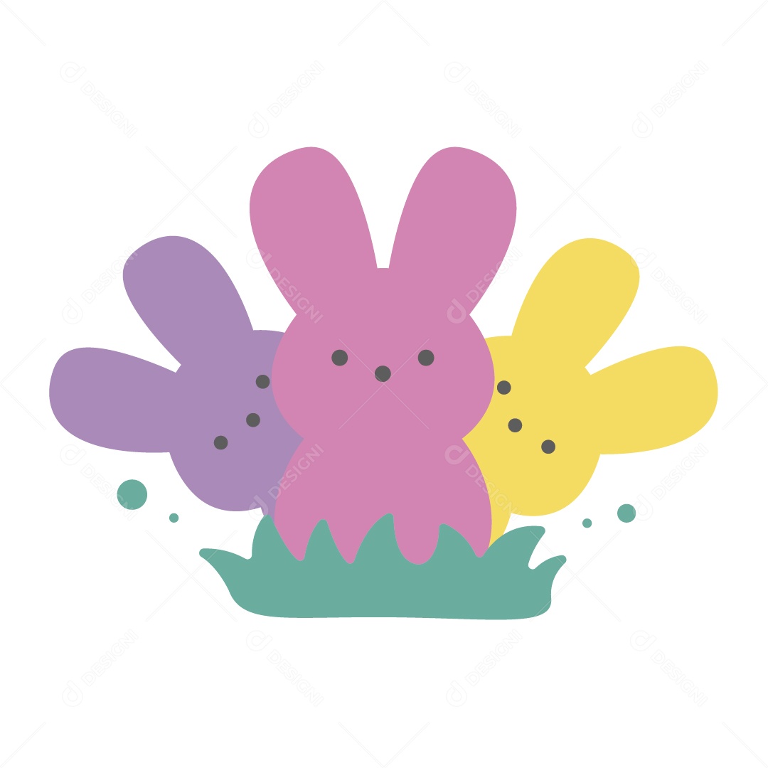 Elementos de Páscoa Ilustração Colorida Vetor EPS