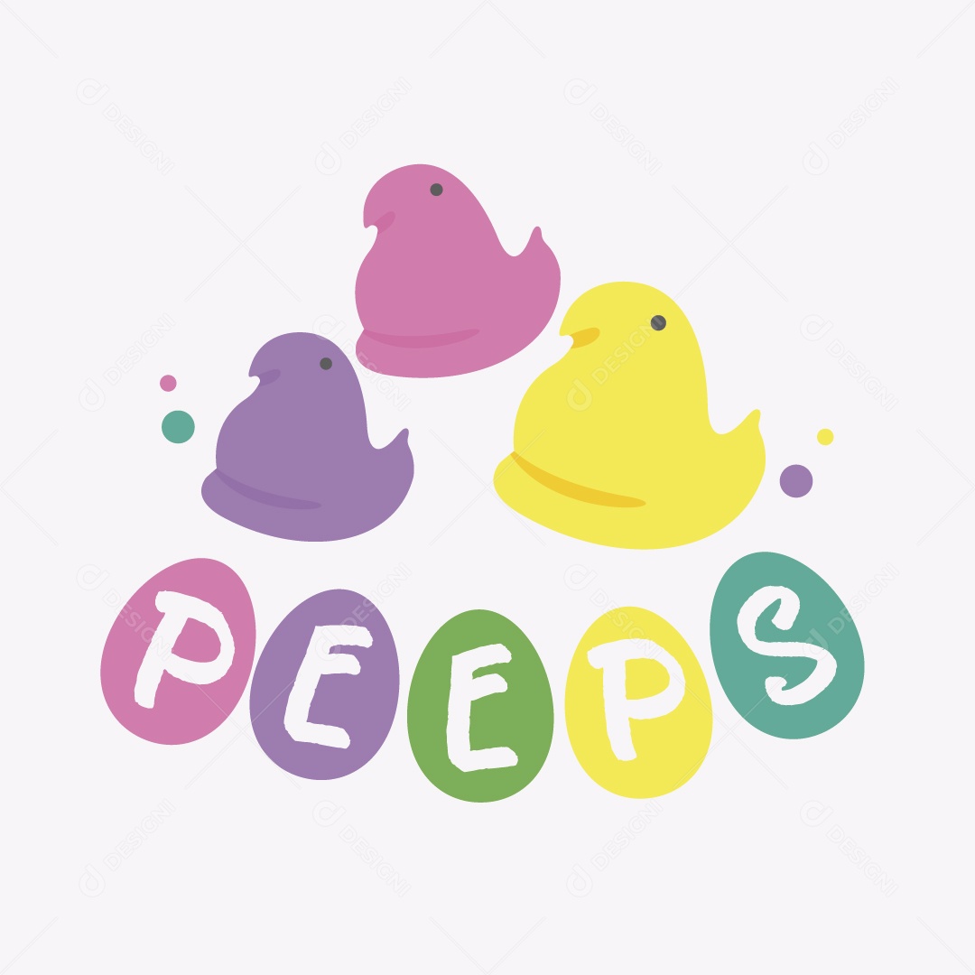 Elementos de Páscoa Ilustração Colorida Vetor EPS