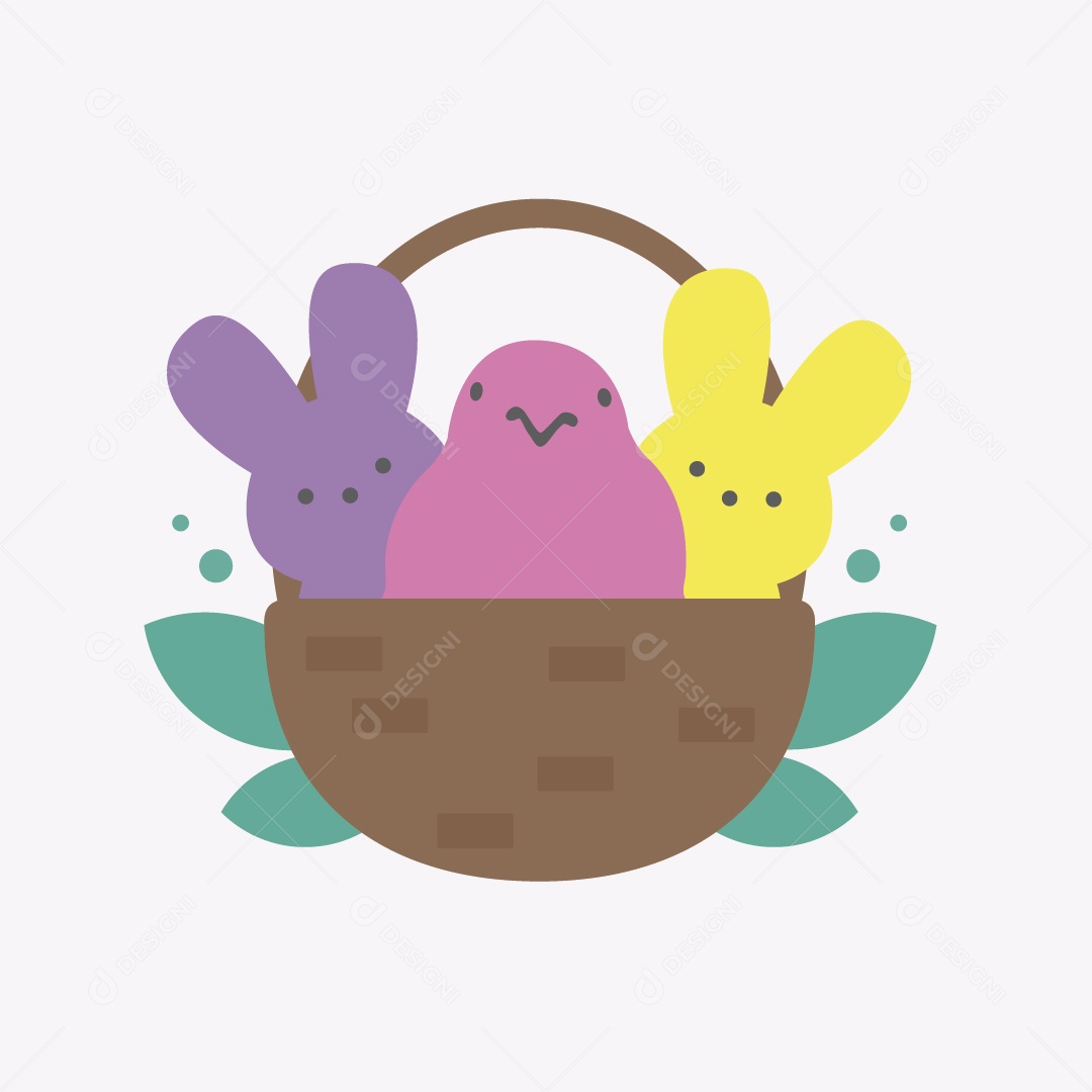 Elementos de Páscoa Ilustração Colorida Vetor EPS