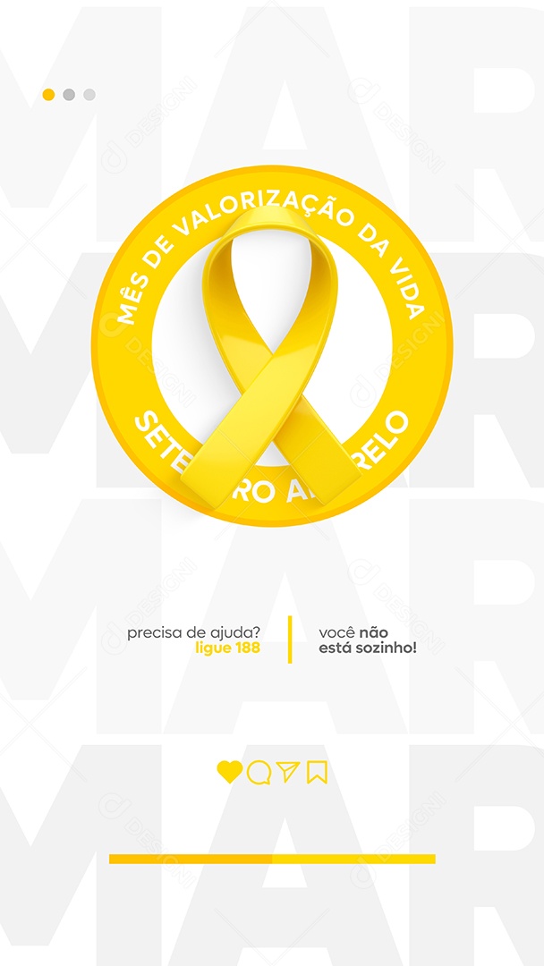 Story Mês De Valorização Da Vida Setembro Amarelo Social Media PSD Editável