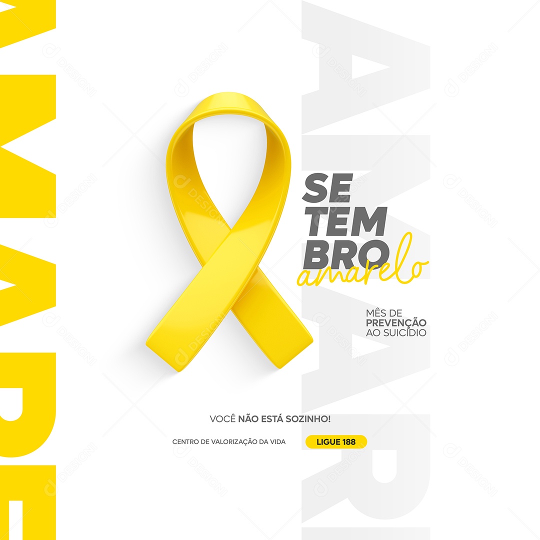 Social Media Feed Setembro Amarelo Prevenção Ao Suicídio PSD Editável