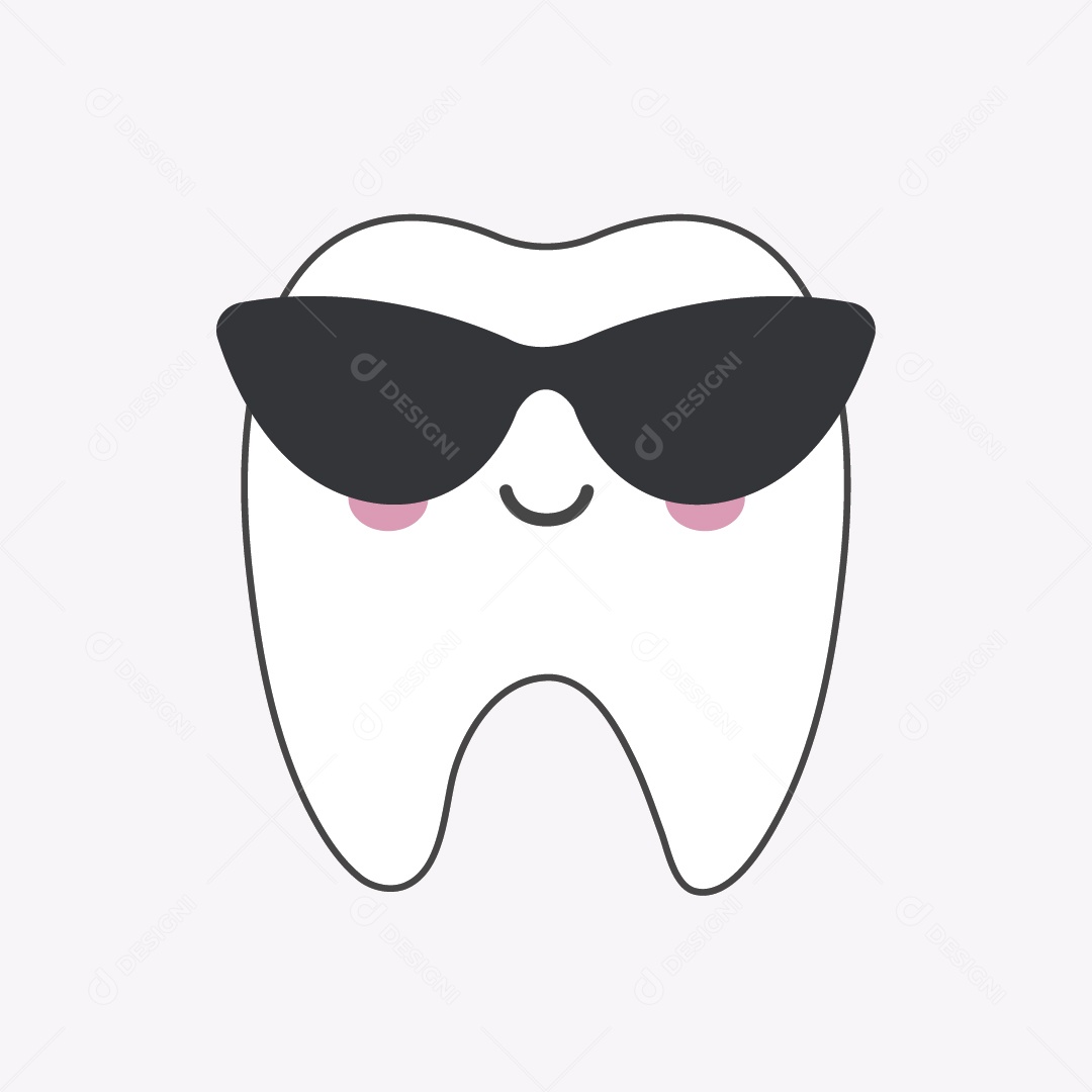 Dente de Óculos Escuros Ilustração Vetor EPS