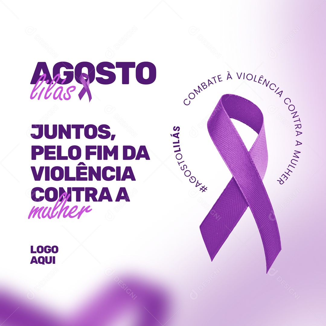 Agosto Lilás Social Media PSD Editável