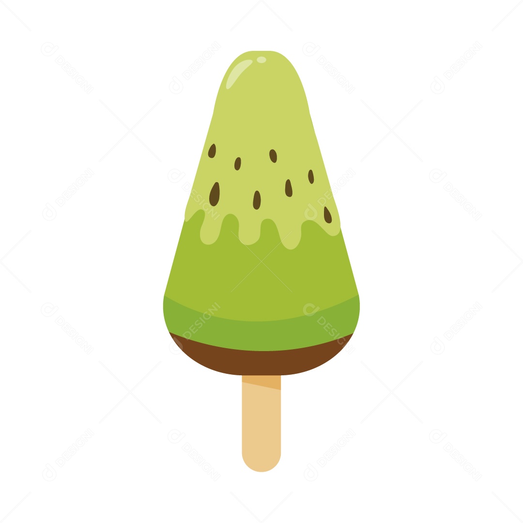 Picolé Verde Ilustração Vetor EPS