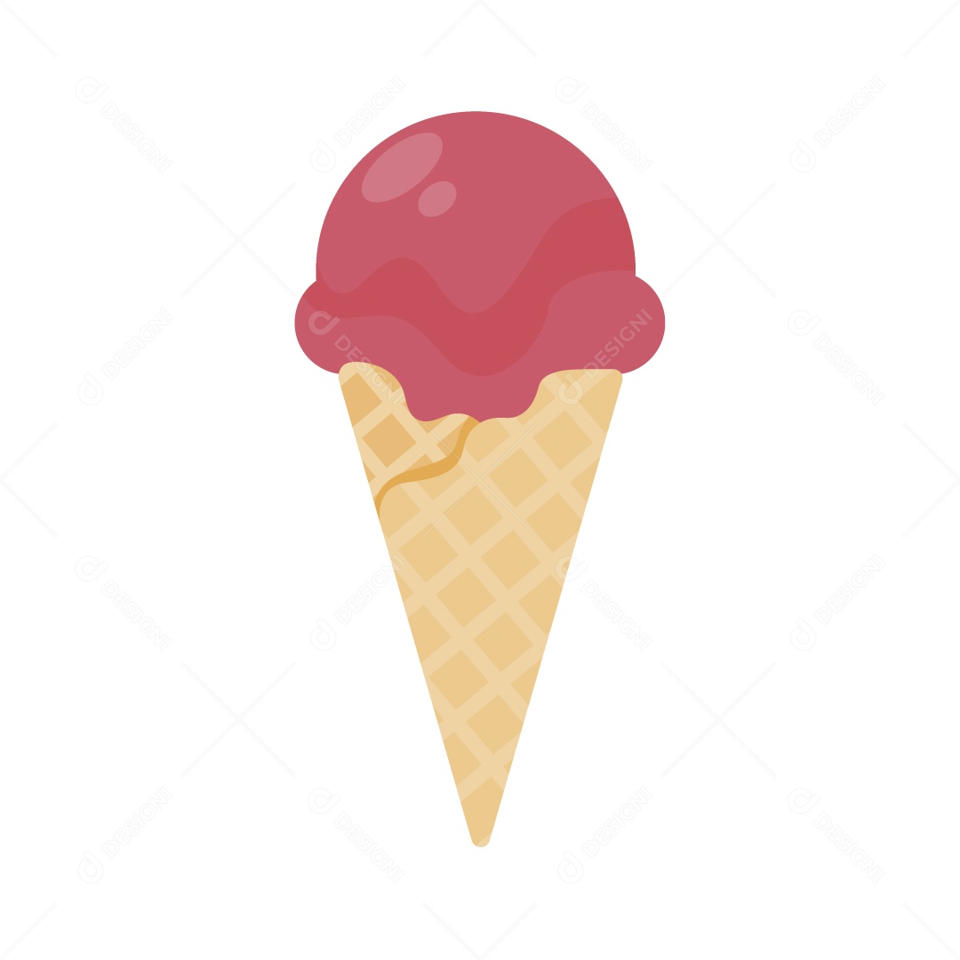Sorvete de Casquinha Ilustração Vetor EPS
