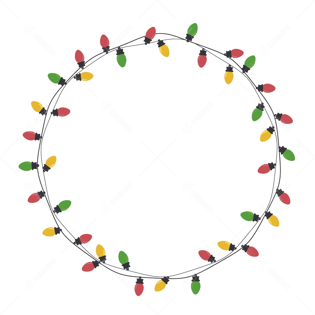 Círculo de Luzes de Pisca Pisca Ilustração Vetor EPS