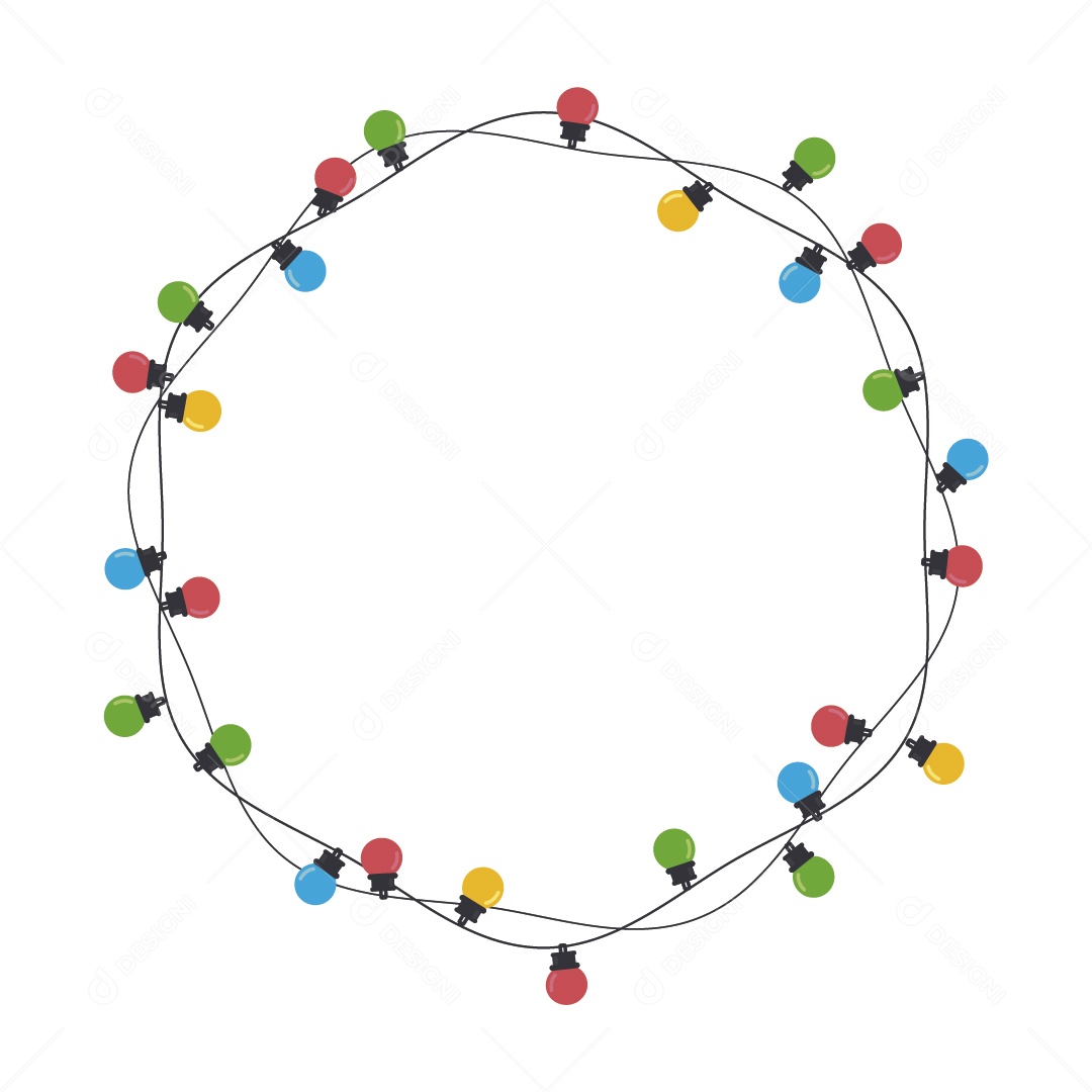Círculo de Luzes de Pisca Pisca Ilustração Vetor EPS