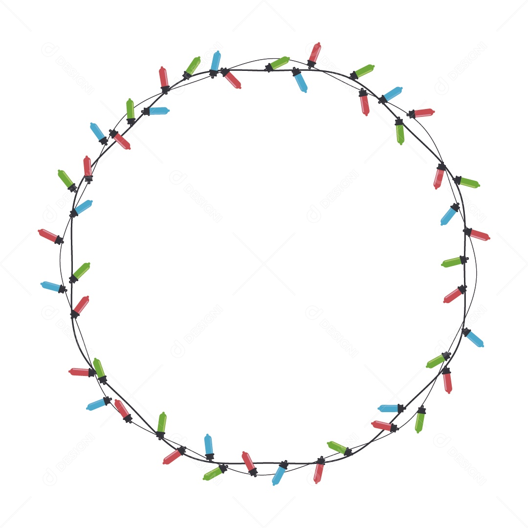 Círculo de Luzes de Pisca Pisca Ilustração Vetor EPS