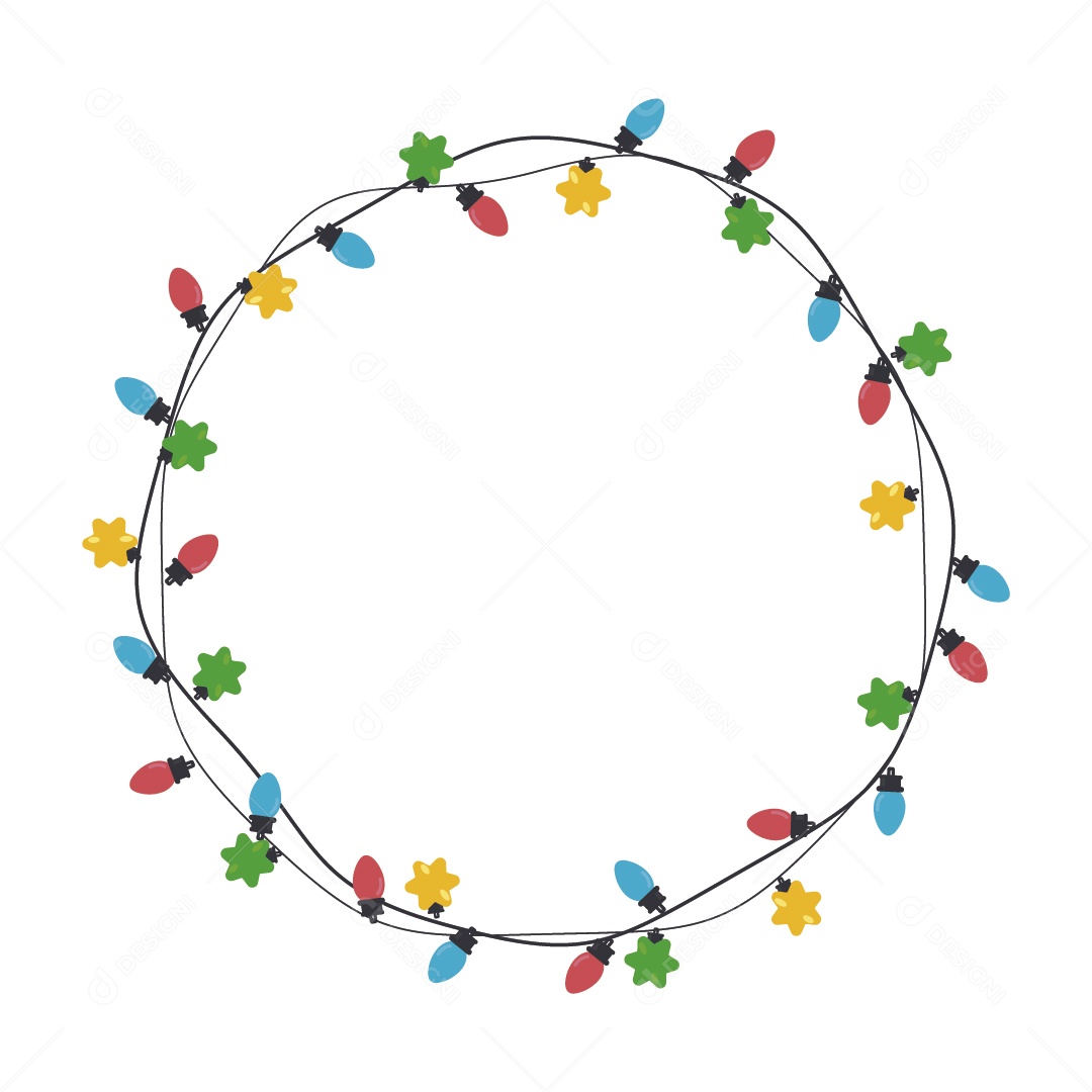 Círculo de Luzes de Pisca Pisca Ilustração Vetor EPS