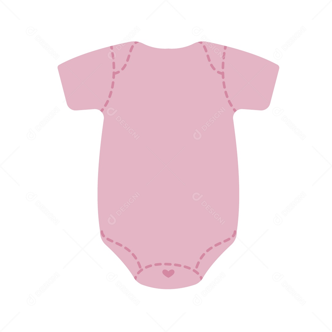 Ilustração de Roupa de Bebê Rosa Vetor EPS