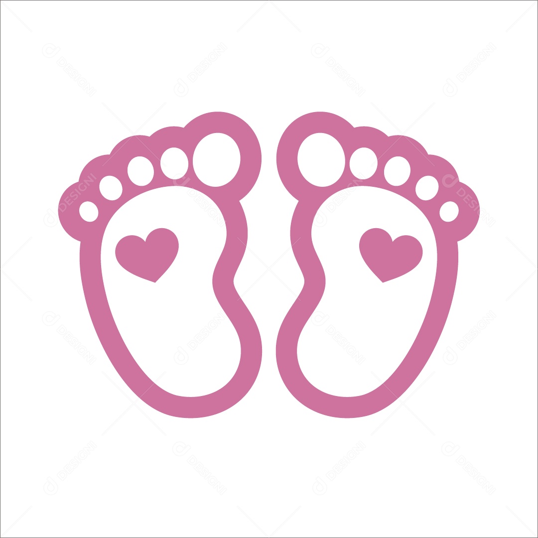 Desenho de Pés de Bebê Ilustração Vetor EPS