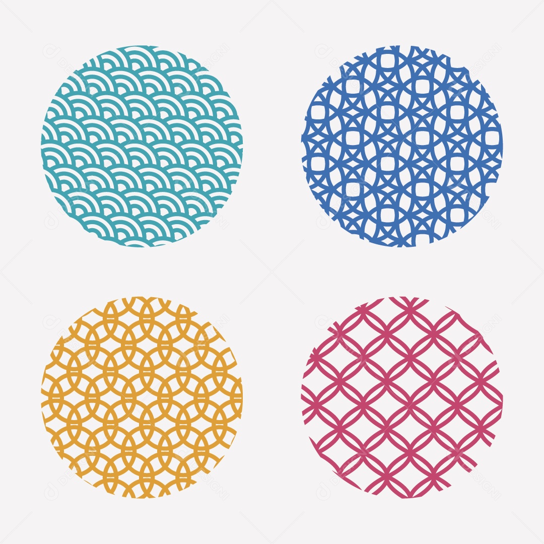 Círculo de Linhas Coloridas Ilustração Vetor EPS