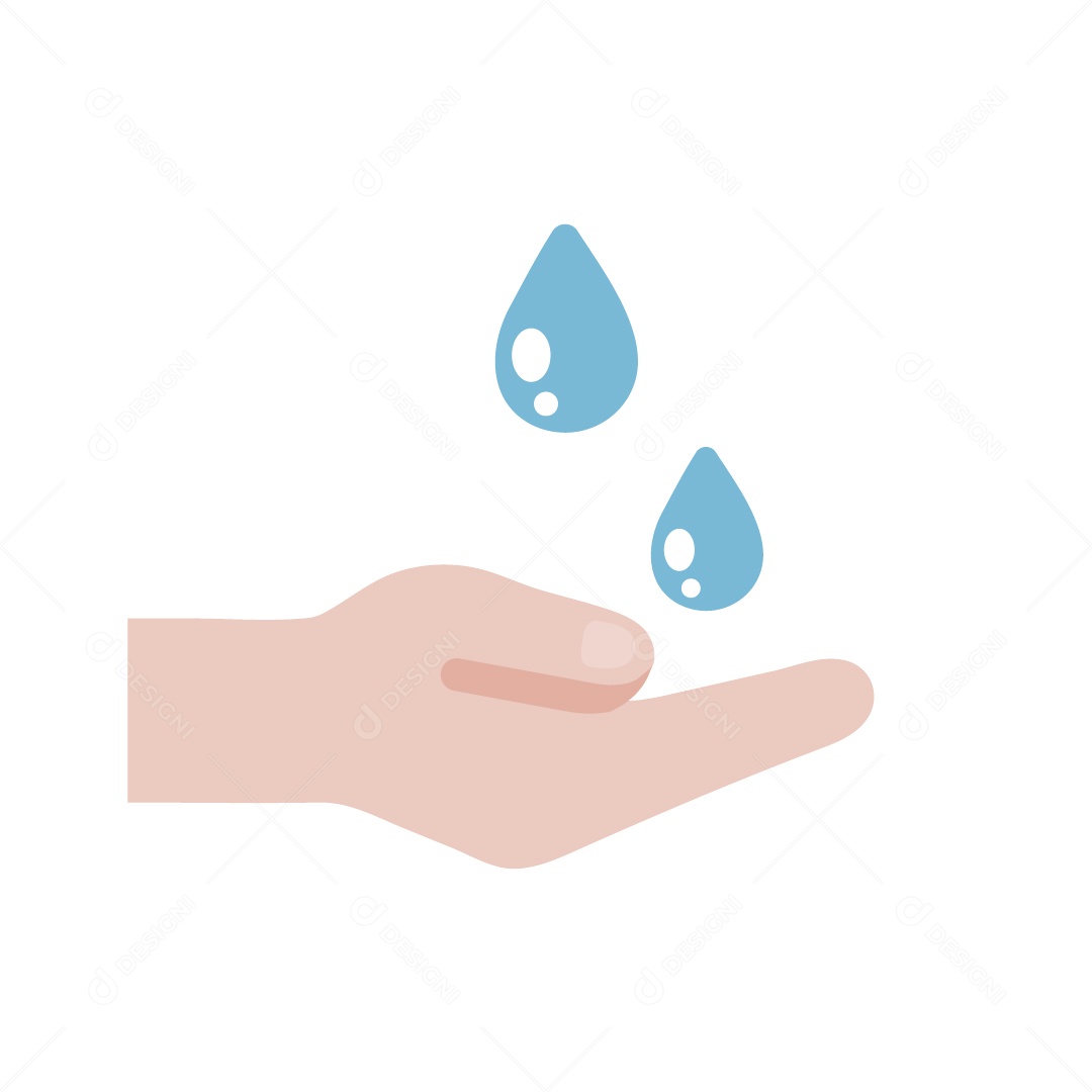 Ilustração de Mãos Sendo Lavadas Prevenção Contra Covid-19 Vetor EPS