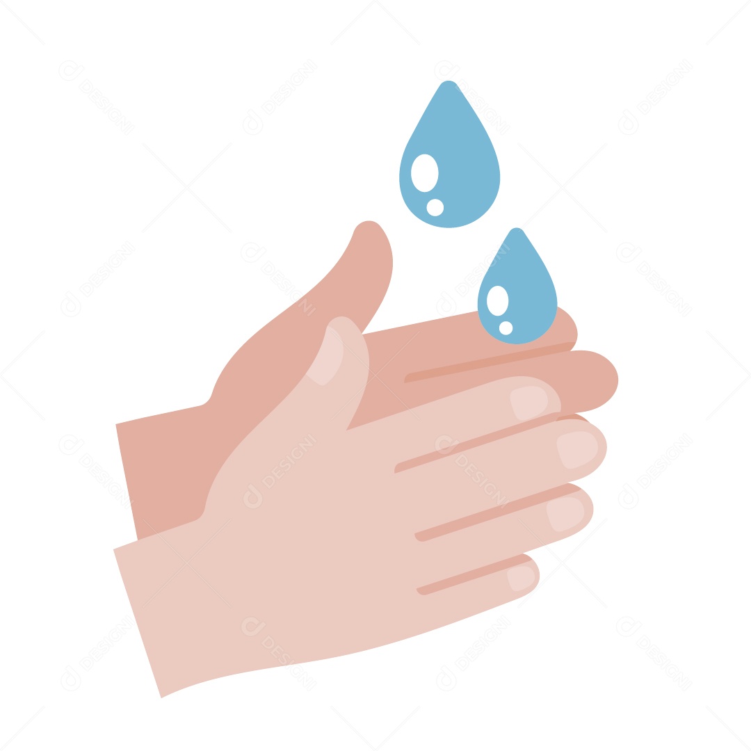 Ilustração de Mãos Sendo Lavadas Prevenção Contra Covid-19 Vetor EPS