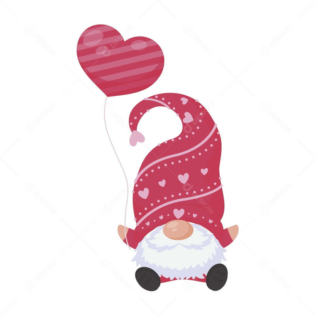 Gnomo do Dia dos Namorados Ilustração Vetor EPS