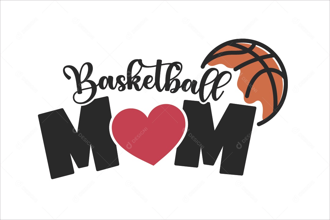 Mãe de Basketball Texto Ilustrativos Vetor EPS