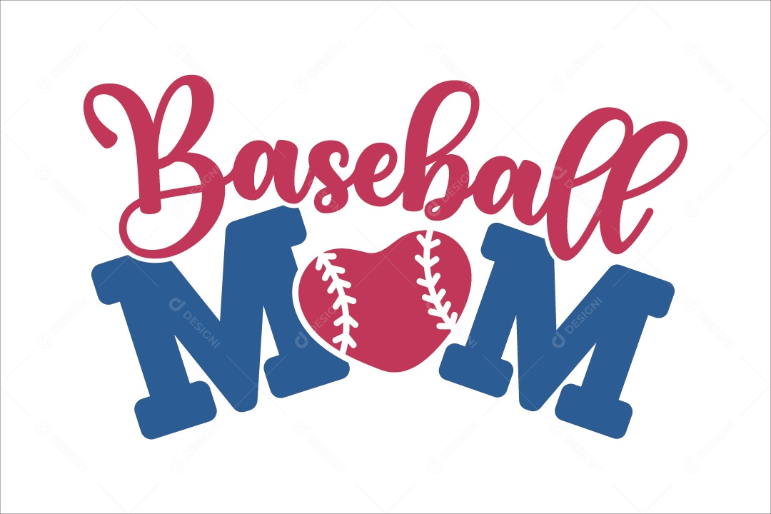 Mãe de Beisebol Texto Ilustrativos Vetor EPS