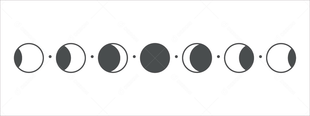 Ilustração de Fases da Lua Vetor EPS