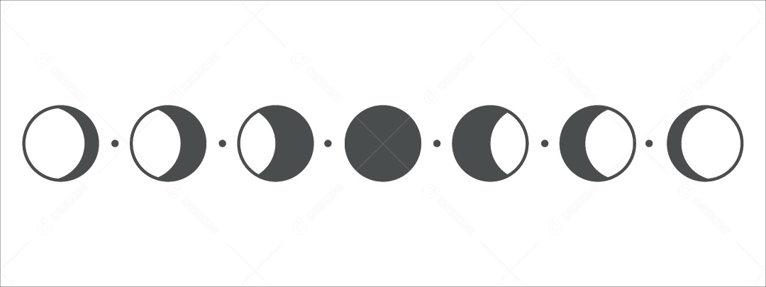 Fases da Lua Ilustração Vetor EPS