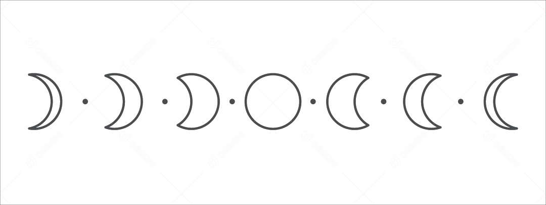 Fases da Lua Ilustração Vetor EPS
