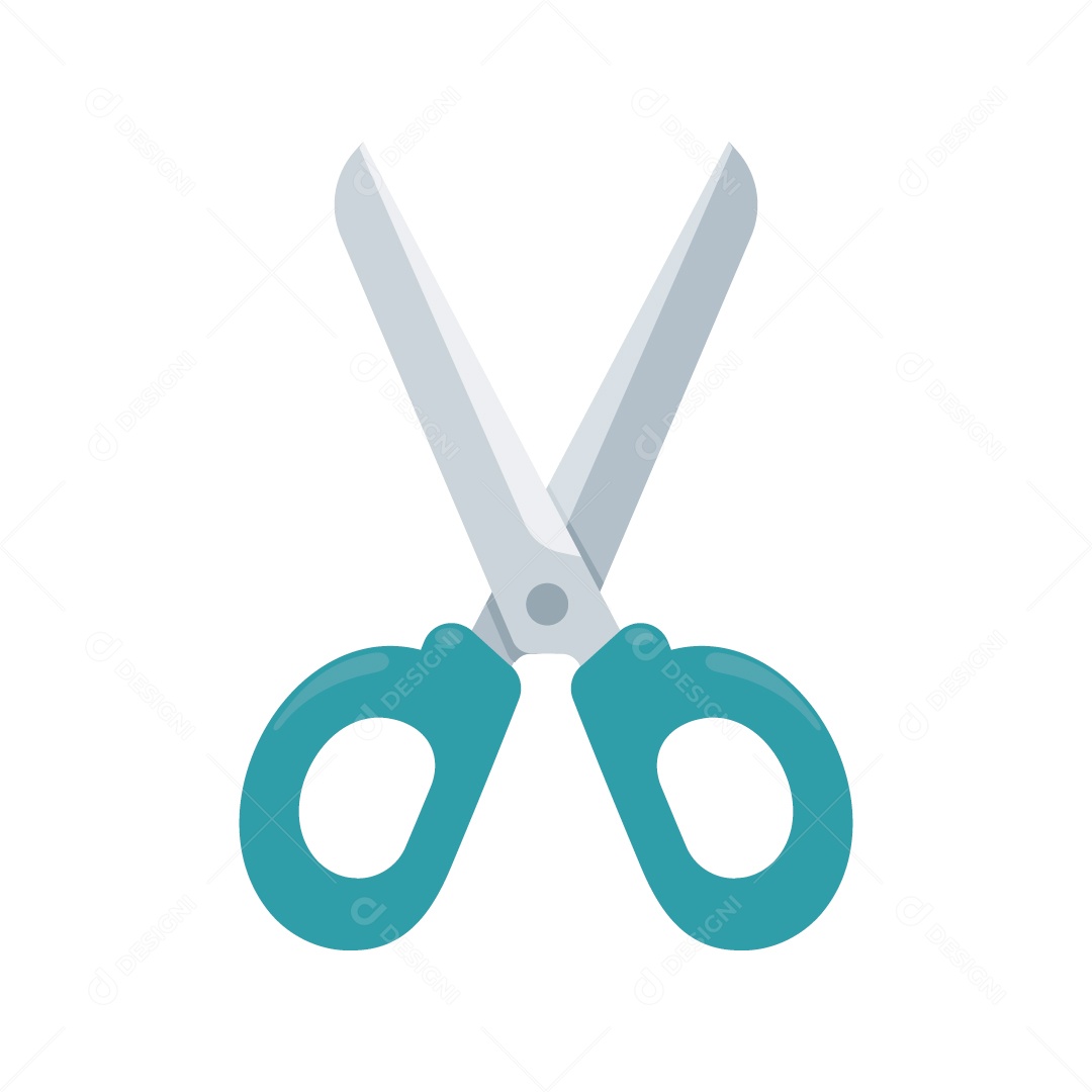 Tesoura Azul Ilustração Vetor EPS
