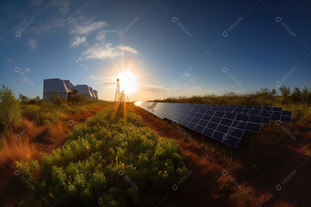 Uma exuberante paisagem solar se desenrola diante de seus olhos