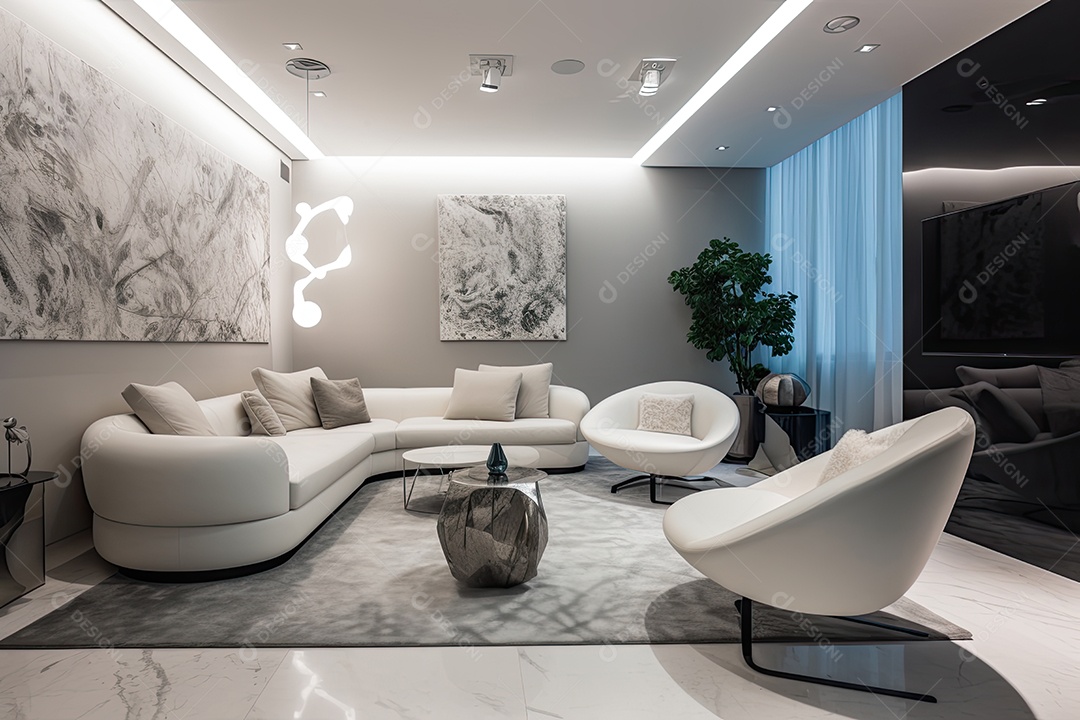 Retrato realista de lindo cômodo de uma casa