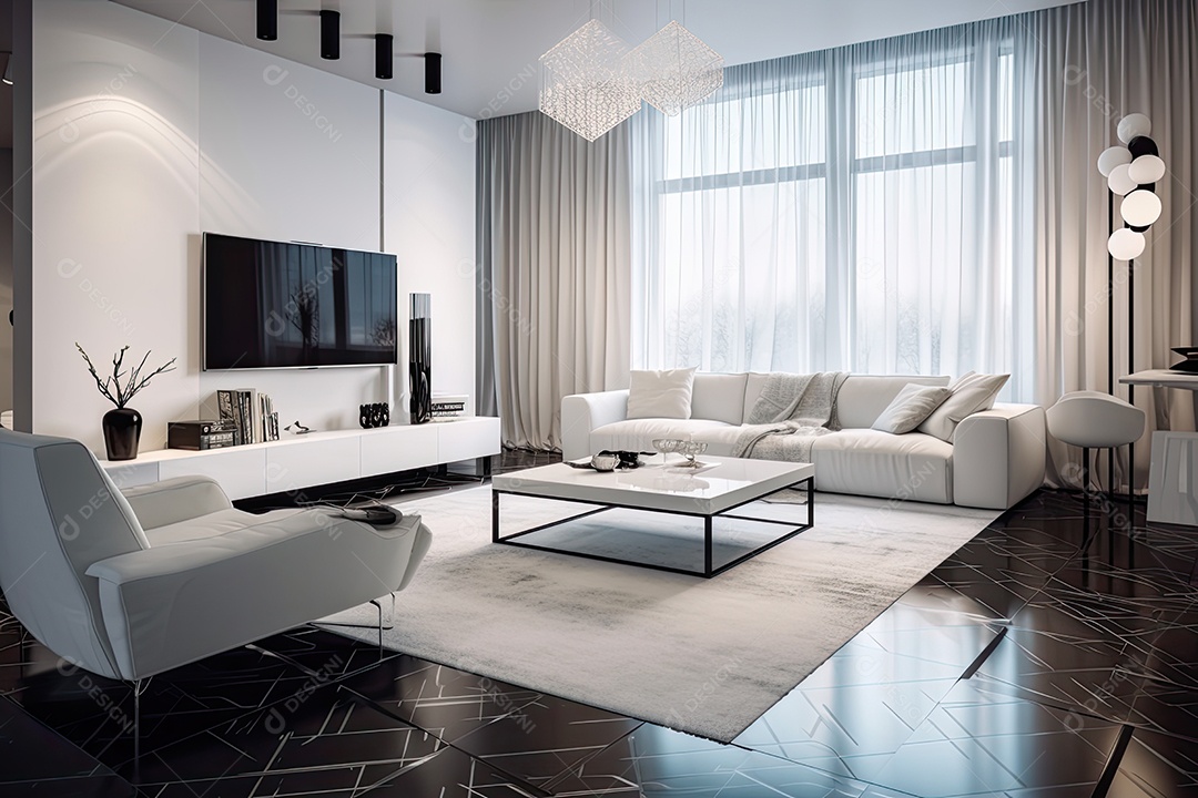 Retrato realista de lindo cômodo de uma casa