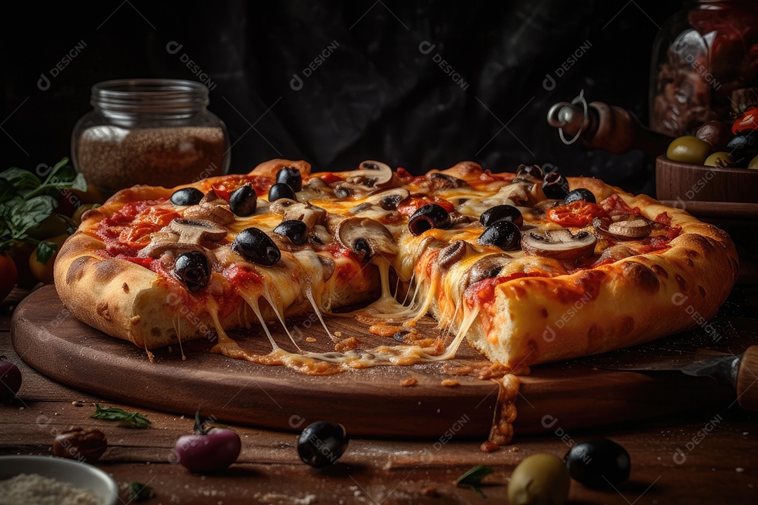 Pizza deliciosa asssada