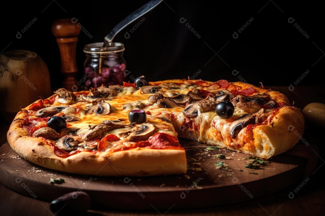 Pizza deliciosa asssada