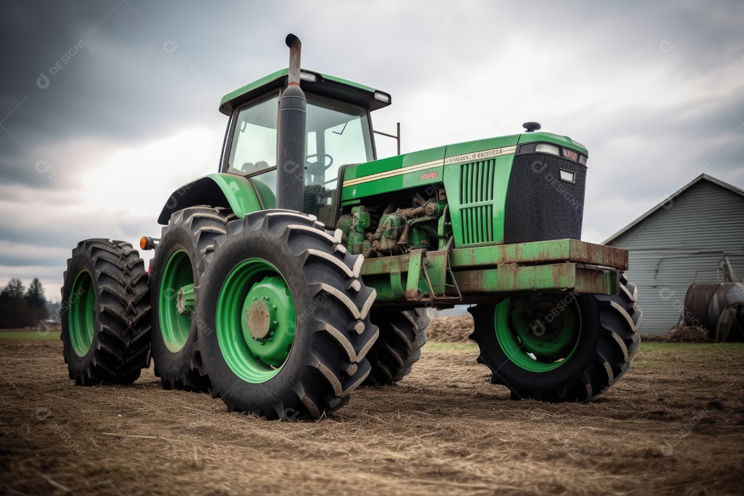 Trator sobre uma fazenda