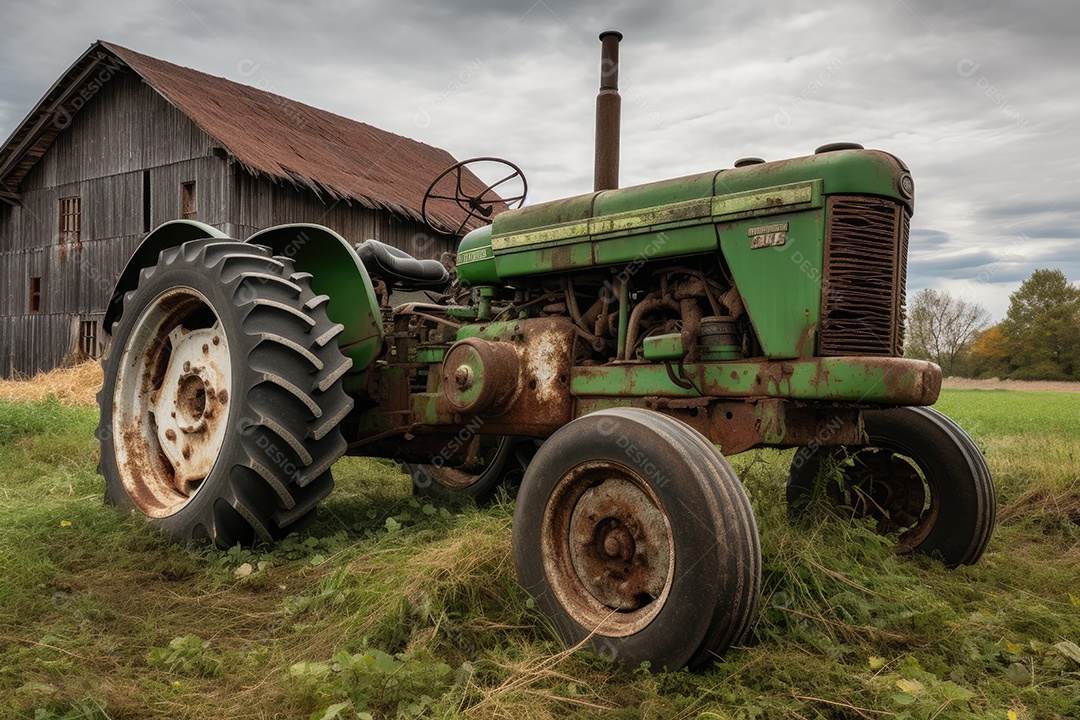 Trator sobre uma fazenda